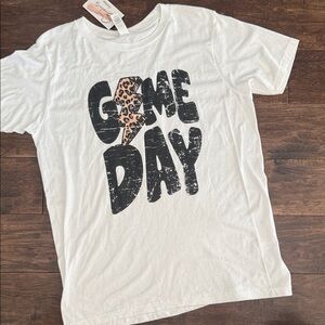 White 'Game Day' Kids Short Sleeve Tee